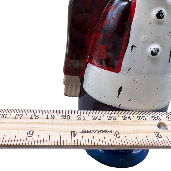 Antique Soldier Bobblehead Bank With Red Nose & Spring Neck - Picture 9 of 10